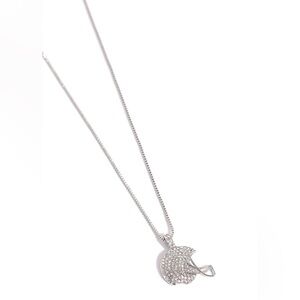Elegant Silver Football Helmet Necklace